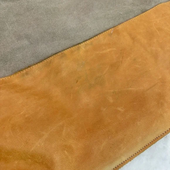 Hearth & Hand Magnolia Canvas Leather Two Tone Tote Bag MCB5252P - Picture 2 of 4